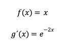 fx=x
g´x=e-2x