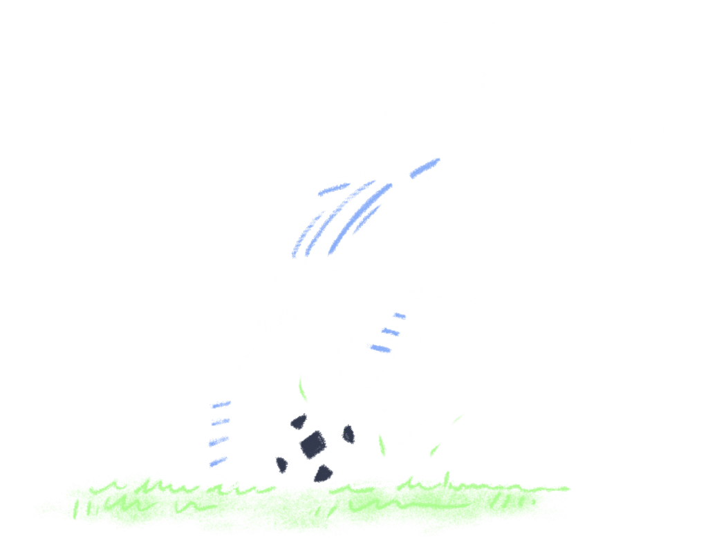 Illustrasjon av fotballspiller.