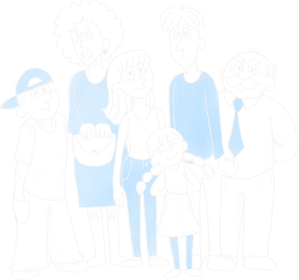 illustrasjon av en kjærlig familie