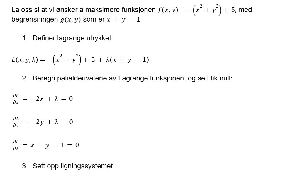 utregnings eksempel